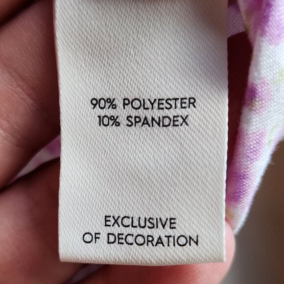 Laura Ashley Purple Floral Button Down Pajama Shirt Size Medium - Picture 11 of 16